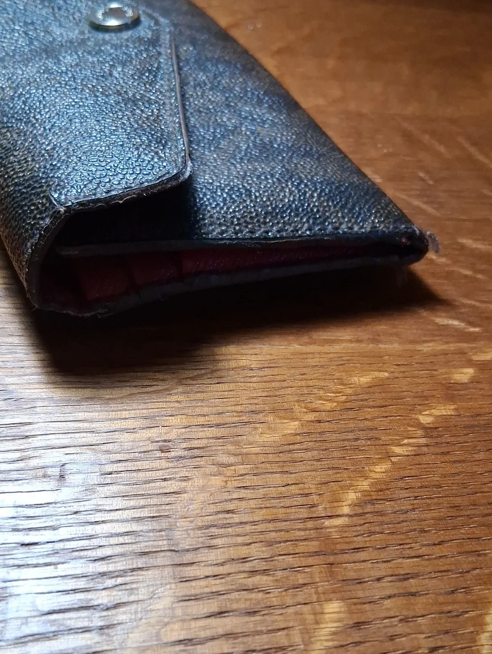 MK Logo Leather Snap Wallet